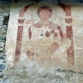 Fresko des Hl. Christophorus, das als eines der ältesten im Lande gilt und sicherlich die grösste Abbildung vom Heiligen Christophorus im Alpenraum ist.